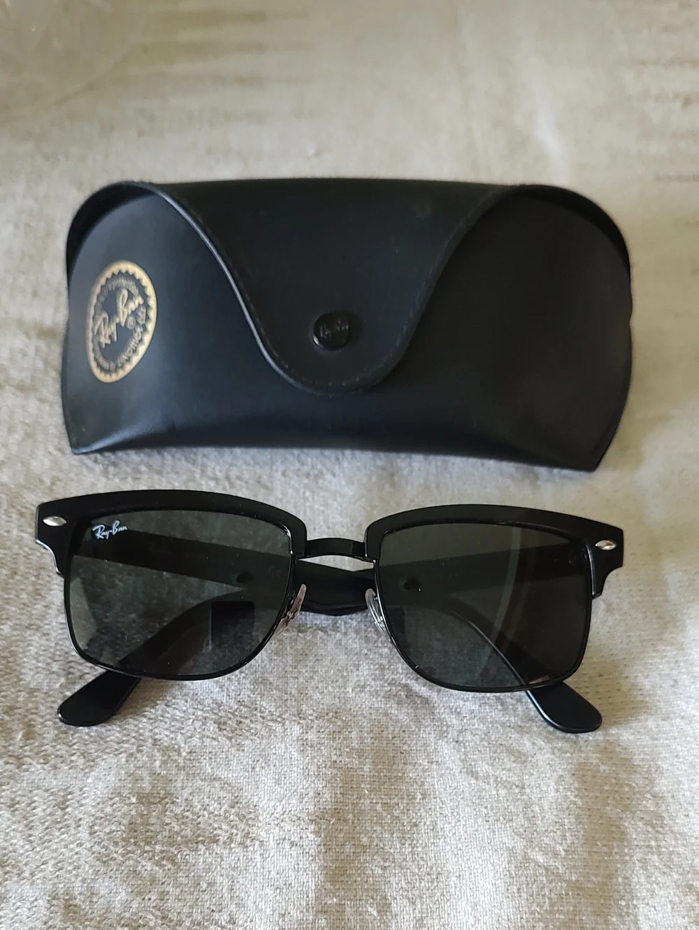 Ray-Ban Black Clubmaster Style Sunglasses with Black Case